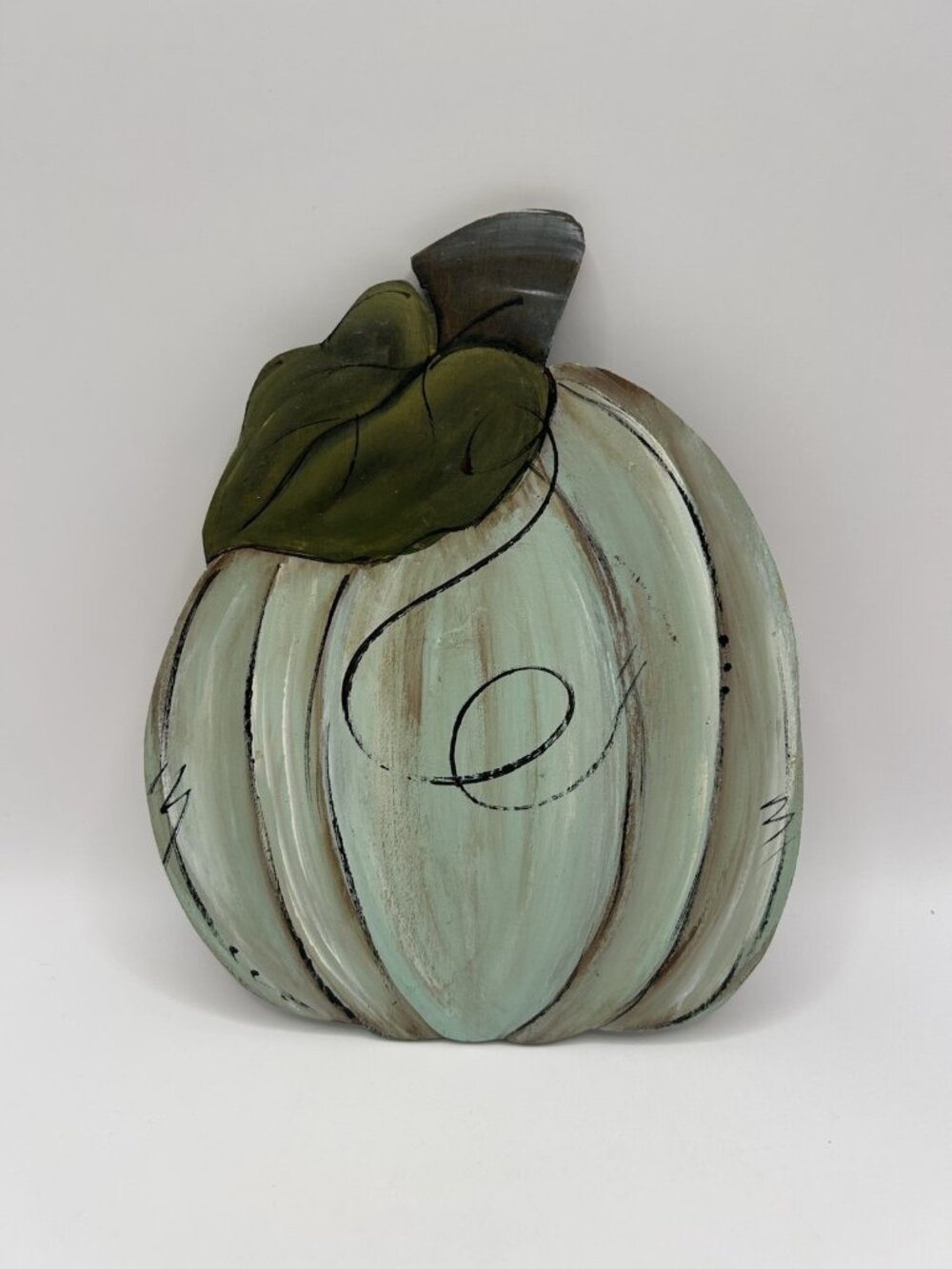 Hand Painted Wood Pumpkin Plaque K Wrather Fall Harvest Autumn Home Decor
